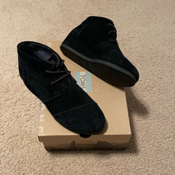 Used desert wedge black suede booties - Picture 3 of 4